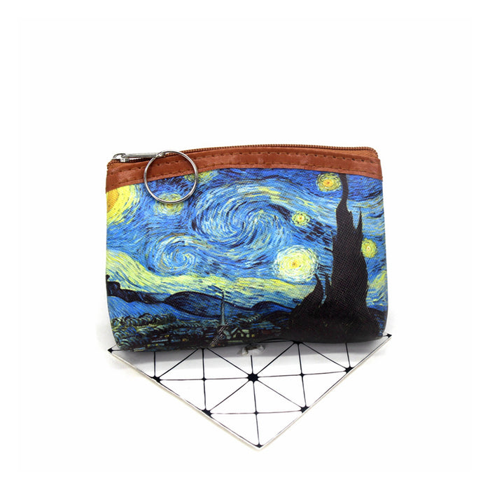 Wholesale Nostalgic Oil Painting Printed Coin Bag JDC-WT-QW012