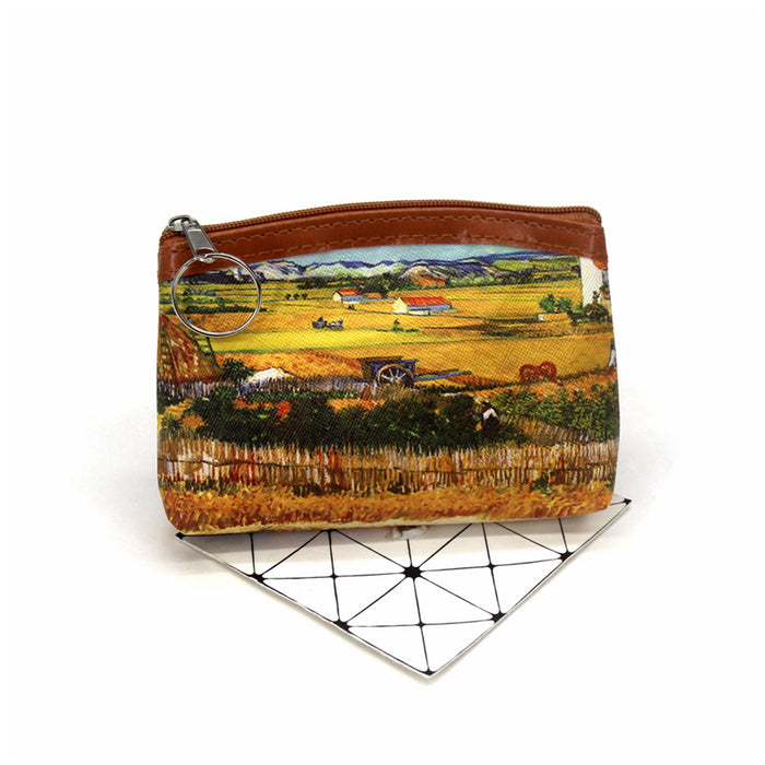 Wholesale Nostalgic Oil Painting Printed Coin Bag JDC-WT-QW012