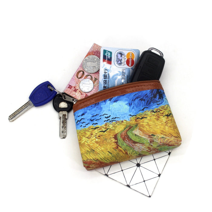 Wholesale Nostalgic Oil Painting Printed Coin Bag JDC-WT-QW012