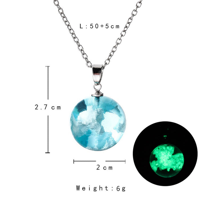 Wholesale Creative handmade jewelry, transparent spherical resin pendant, short necklace