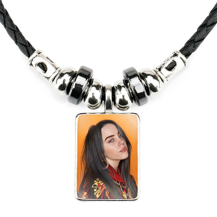 Wholesale Celebrity-themed square glass pendant necklace