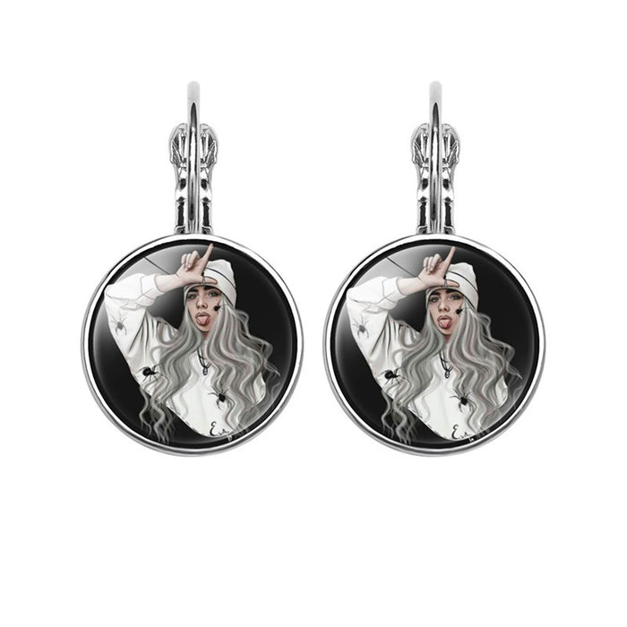 Wholesale Popular Celebrity Pattern Time Gemstone Earrings for Women