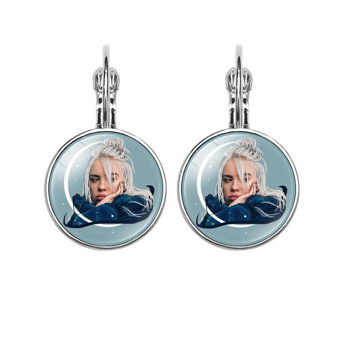 Wholesale Popular Celebrity Pattern Time Gemstone Earrings for Women