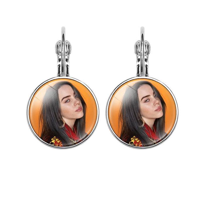 Wholesale Popular Celebrity Pattern Time Gemstone Earrings for Women