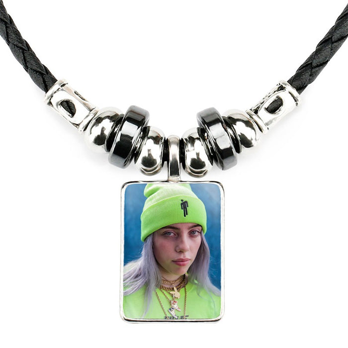 Wholesale Celebrity-themed square glass pendant necklace