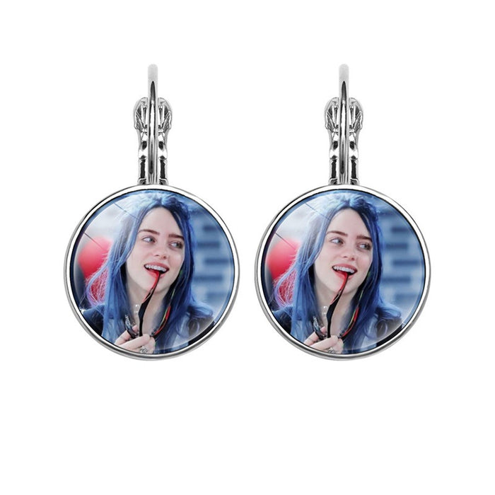 Wholesale Popular Celebrity Pattern Time Gemstone Earrings for Women