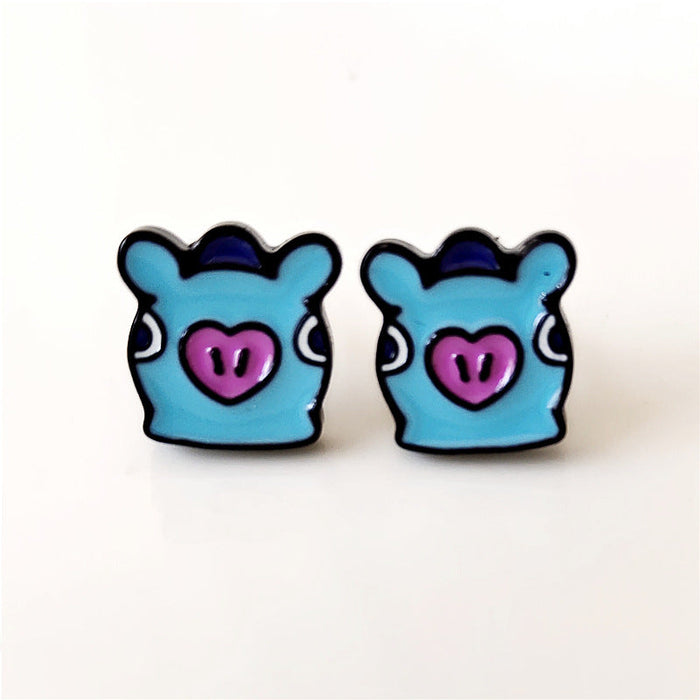 Wholesale Earring Alloy Cute Cartoon Bear Rabbit Robot (M) JDC-ES-SYM005