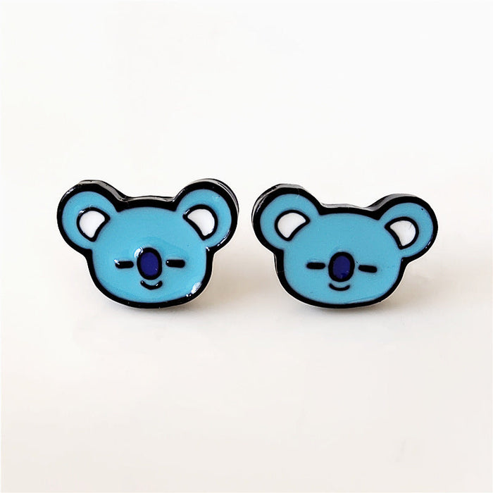 Wholesale Earring Alloy Cute Cartoon Bear Rabbit Robot (M) JDC-ES-SYM005