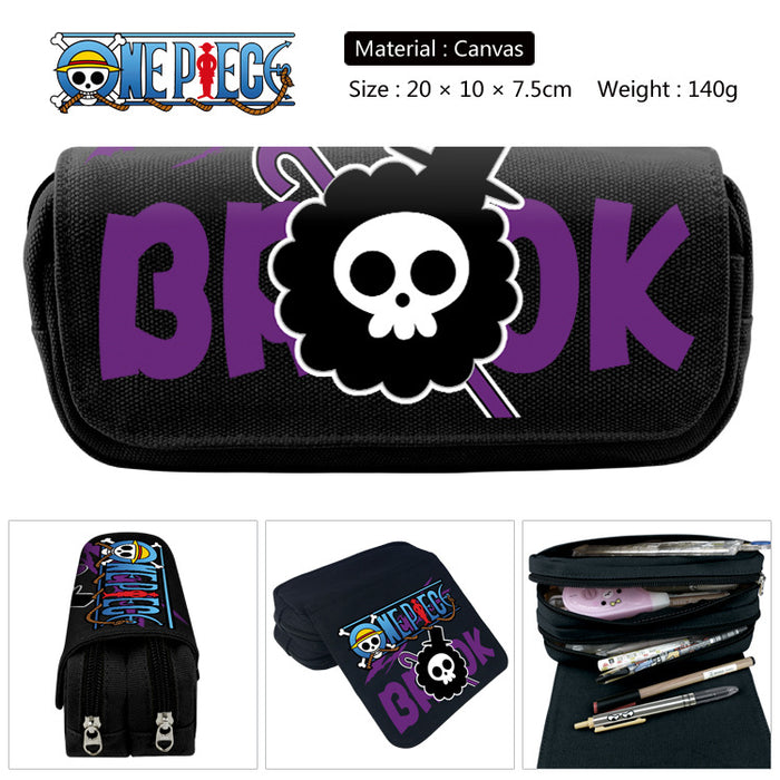 Wholesale Anime Canvas Pencil Case Multifunctional School Stationery Pouch For Students