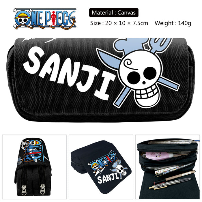 Wholesale Anime Canvas Pencil Case Multifunctional School Stationery Pouch For Students