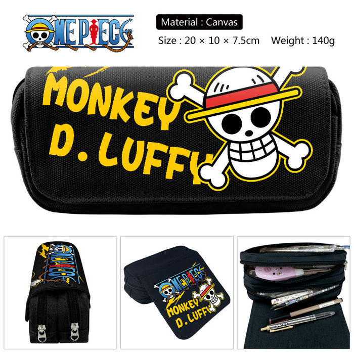 Wholesale Anime Canvas Pencil Case Multifunctional School Stationery Pouch For Students