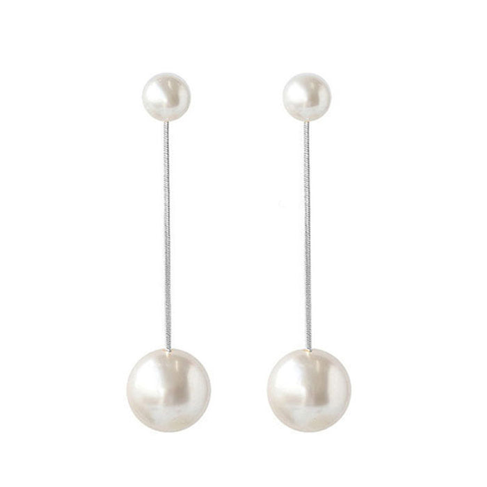 Wholesale S925 Silver Needle Size Pearl Long Earrings Tassel Earrings Ear Jewelry