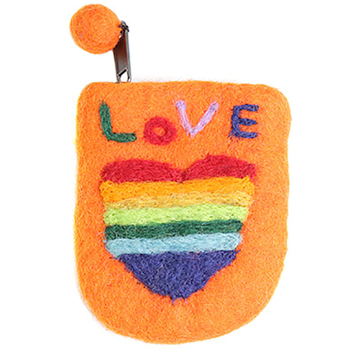 Wholesale Wool Felt Soft Cute mini Coin Purse Bus Card Bag Cute Smiley