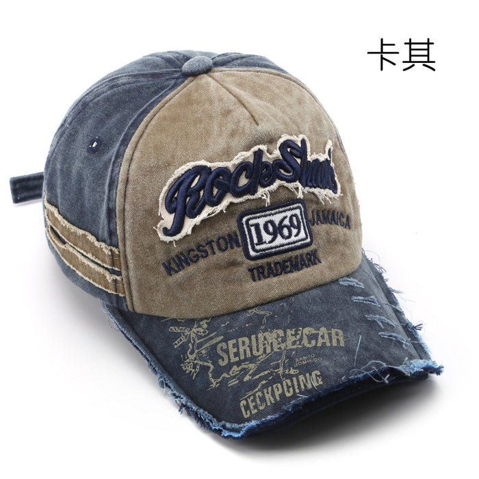 Wholesale 1969 Vintage Washed Old Letter Embroidered Hole Baseball Cap JDC-FH-TuL046