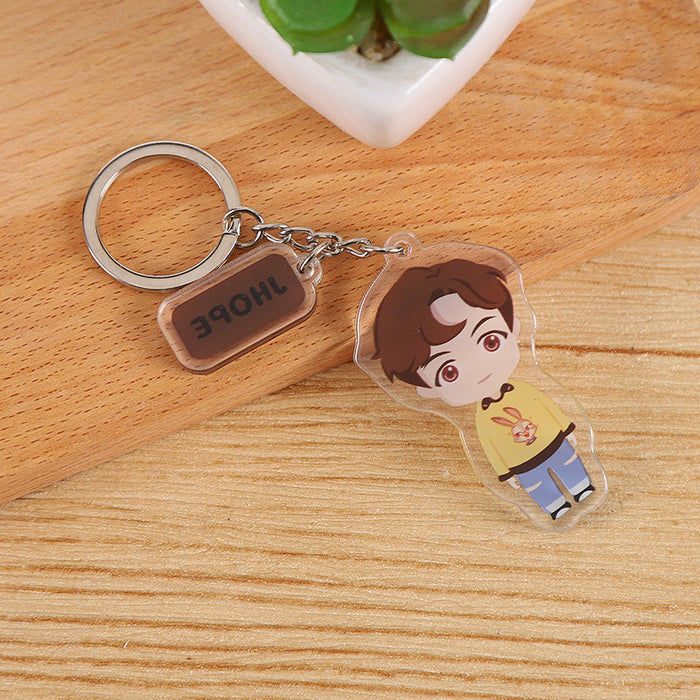 Wholesale Cartoon Double Layer Transparent Acrylic Keychain JDC-KC-YaQ001