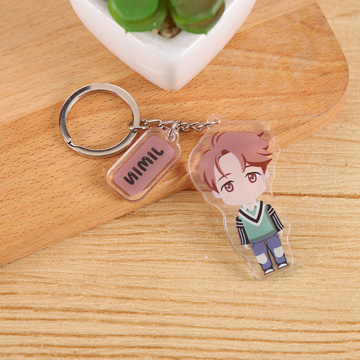 Wholesale Cartoon Double Layer Transparent Acrylic Keychain JDC-KC-YaQ001