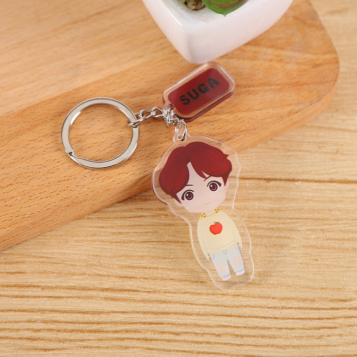 Wholesale Cartoon Double Layer Transparent Acrylic Keychain JDC-KC-YaQ001