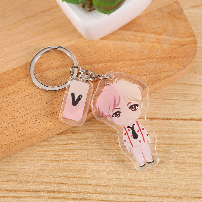 Wholesale Cartoon Double Layer Transparent Acrylic Keychain JDC-KC-YaQ001