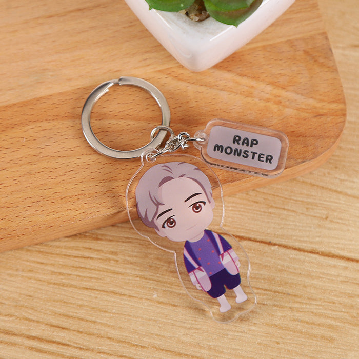 Wholesale Cartoon Double Layer Transparent Acrylic Keychain JDC-KC-YaQ001