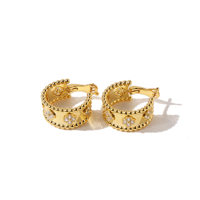 Wholesale Exquisite combination of four small diamond rice bead earrings with stickers