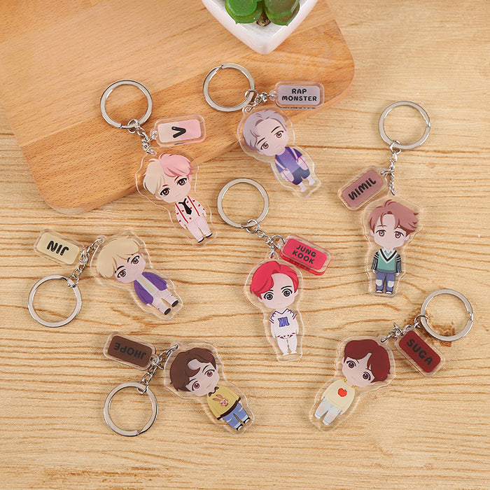 Wholesale Cartoon Double Layer Transparent Acrylic Keychain JDC-KC-YaQ001