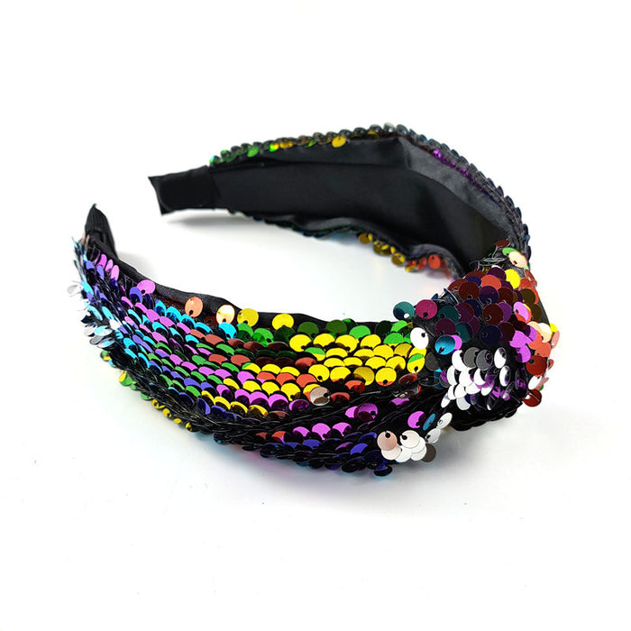 Wholesale Sequin Knot Wide Edge Hair Hoop JDC-HD-Chaox016