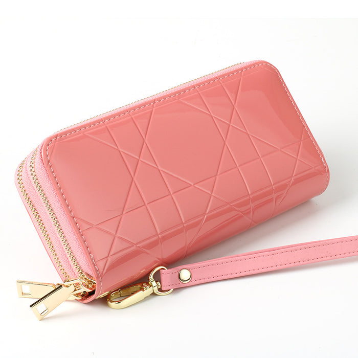 Wholesale Women's Wallet Long Bright Leather Crocodile Wallet Large Capacity Clutch Coin Purse