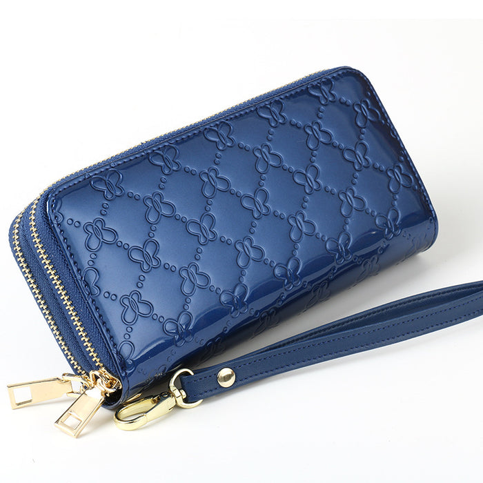 Wholesale Women's Wallet Long Bright Leather Crocodile Wallet Large Capacity Clutch Coin Purse