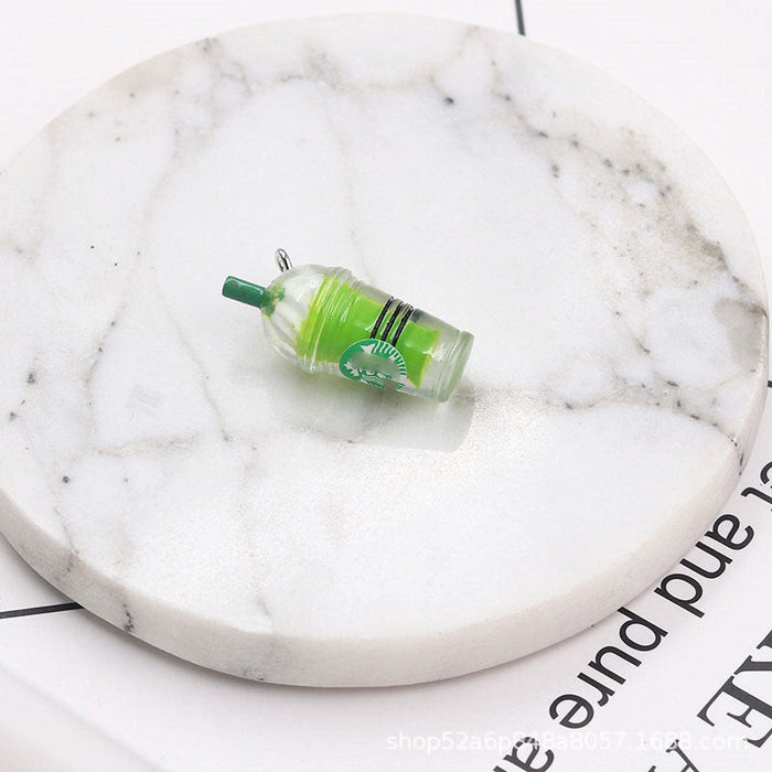 Wholesale 20PCS Resin Transparent Color Straw Cup DIY Pendant  JDC-BDS-HongL001