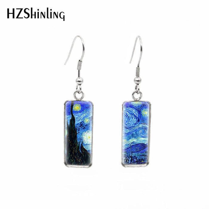 Wholesale Stainless Steel Starry Sky Earrings Cross-Border Jewelry Popular Earrings