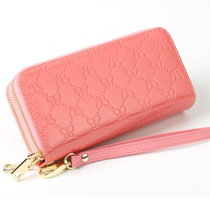 Wholesale Women's Wallet Long Bright Leather Crocodile Wallet Large Capacity Clutch Coin Purse