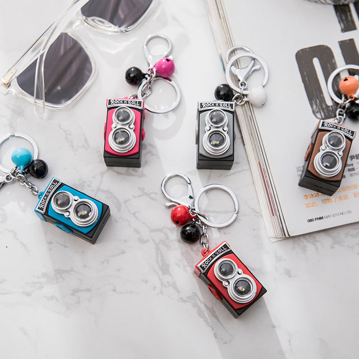 Wholesale retro LOMO camera keychain LED sounding luminous pendant