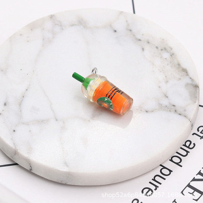 Wholesale 20PCS Resin Transparent Color Straw Cup DIY Pendant  JDC-BDS-HongL001