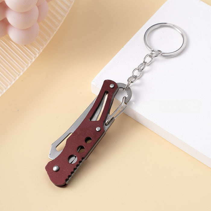 Wholesale Stainless Steel Portable Carry-On EDC Folding Knife Keychain JDC-KC-ZY050