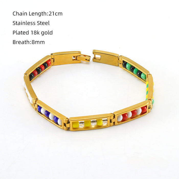 Wholesale Stainless Steel 18K Gold Bracelet JDC-BT-ZhongX005