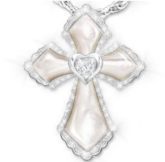 Wholesale Cross drip oil inlaid diamond pendant for men and women