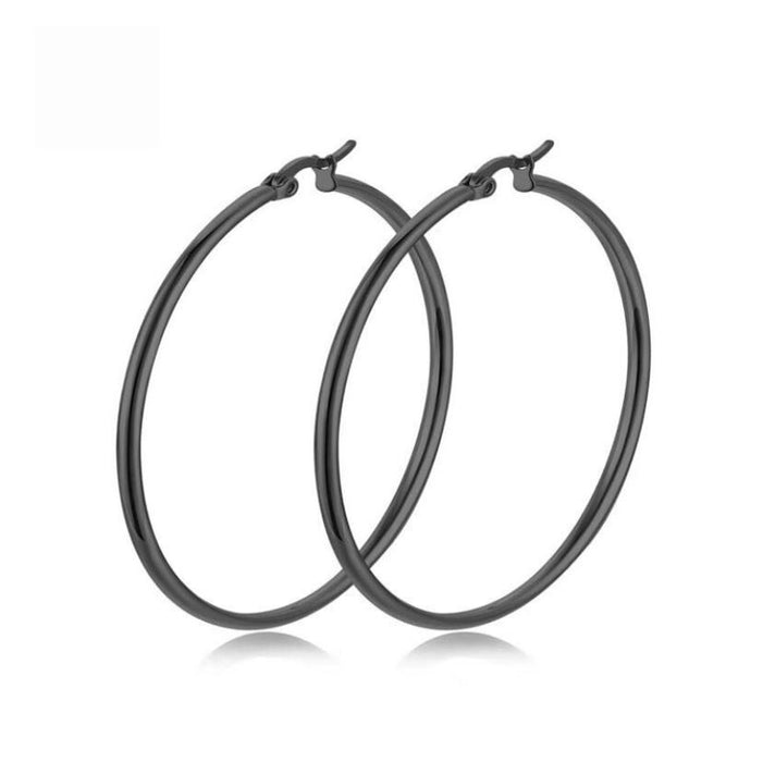 Wholesale Stainless Steel Earrings Exaggerated Large Titanium Steel Round Circle Earrings