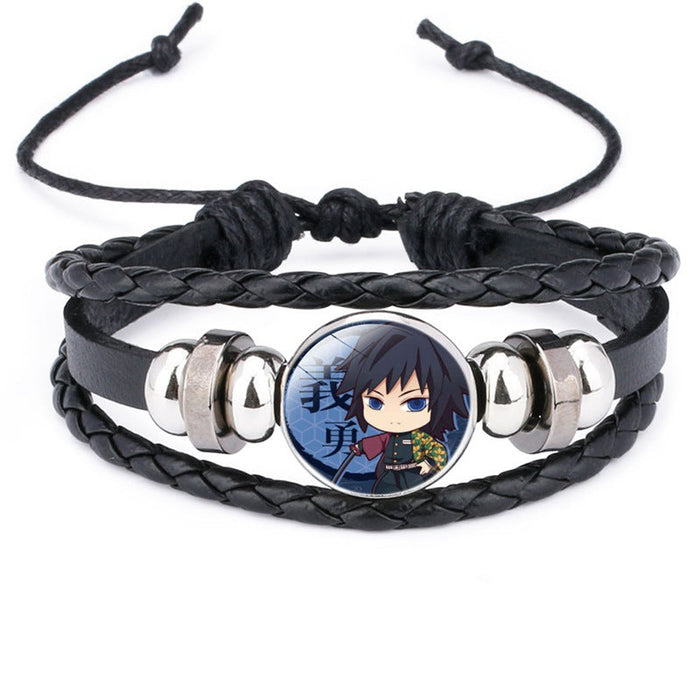 Wholesale Cartoon Time Gem Leather Handwoven Adjustable Bracelet