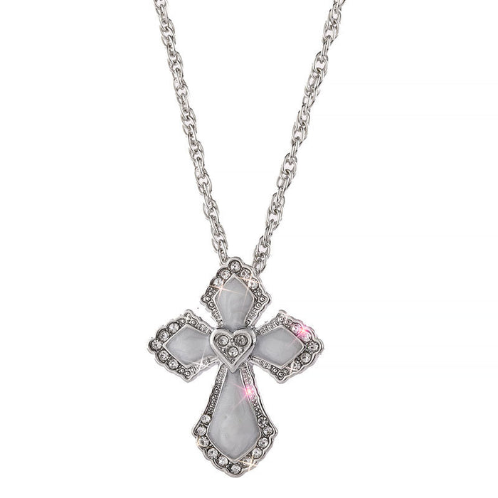 Wholesale Cross drip oil inlaid diamond pendant for men and women