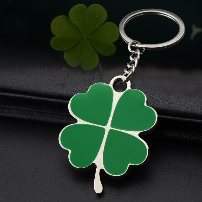 Wholesale Zinc Alloy Lucky Four-leaf Clover Keychain JDC-KC-XunX018