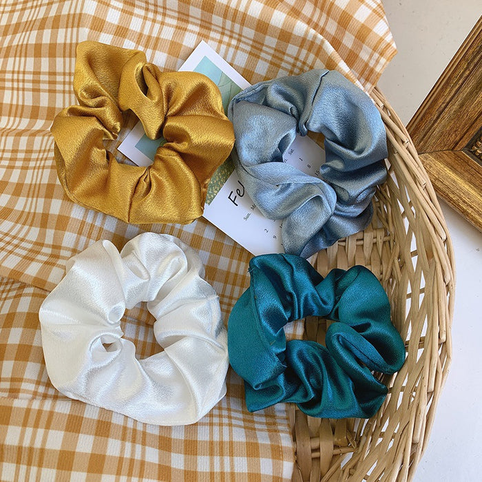 Wholesale Silk satin retro solid color headband, bun shaped hair, rope headband