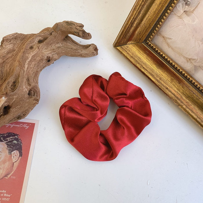 Wholesale Silk satin retro solid color headband, bun shaped hair, rope headband