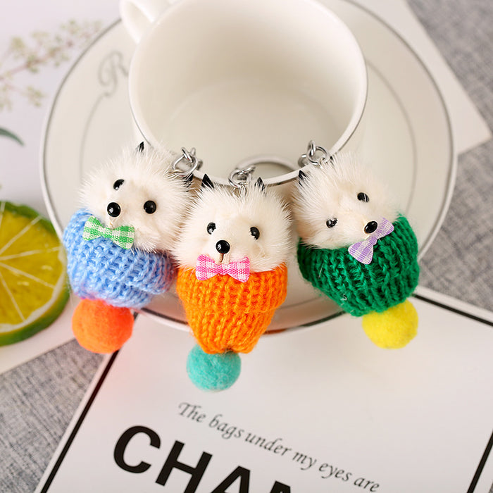 Wholesale  Fox key chain pendant plush contrast color cartoon  key chain pendant