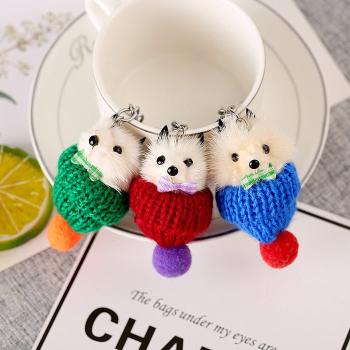 Wholesale  Fox key chain pendant plush contrast color cartoon  key chain pendant