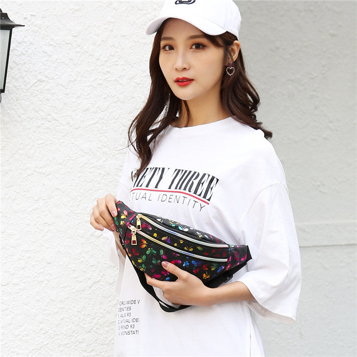 Wholesale Double zipper waist bag,  multifunctional waterproof crossbody bag