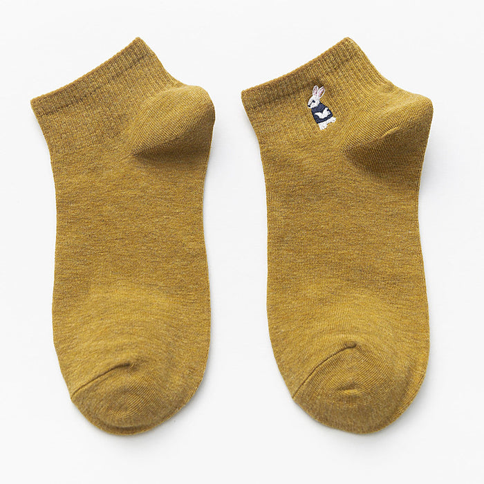 Wholesale Socks Short Socks Thin Cotton Embroidered Cartoon Boat Socks