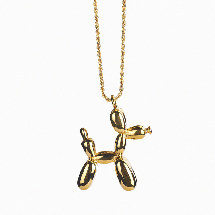 Wholesale Titanium Steel Balloon Dog Pendant Necklace JDC-NE-LangDi008