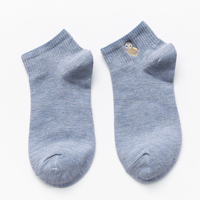 Wholesale Socks Short Socks Thin Cotton Embroidered Cartoon Boat Socks