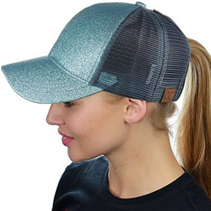 Wholesale Cotton Sequined Mesh Cap Ponytail Cap Ball Cap JDC-FH-ZhanH002