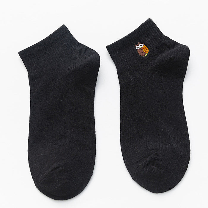 Wholesale Socks Short Socks Thin Cotton Embroidered Cartoon Boat Socks